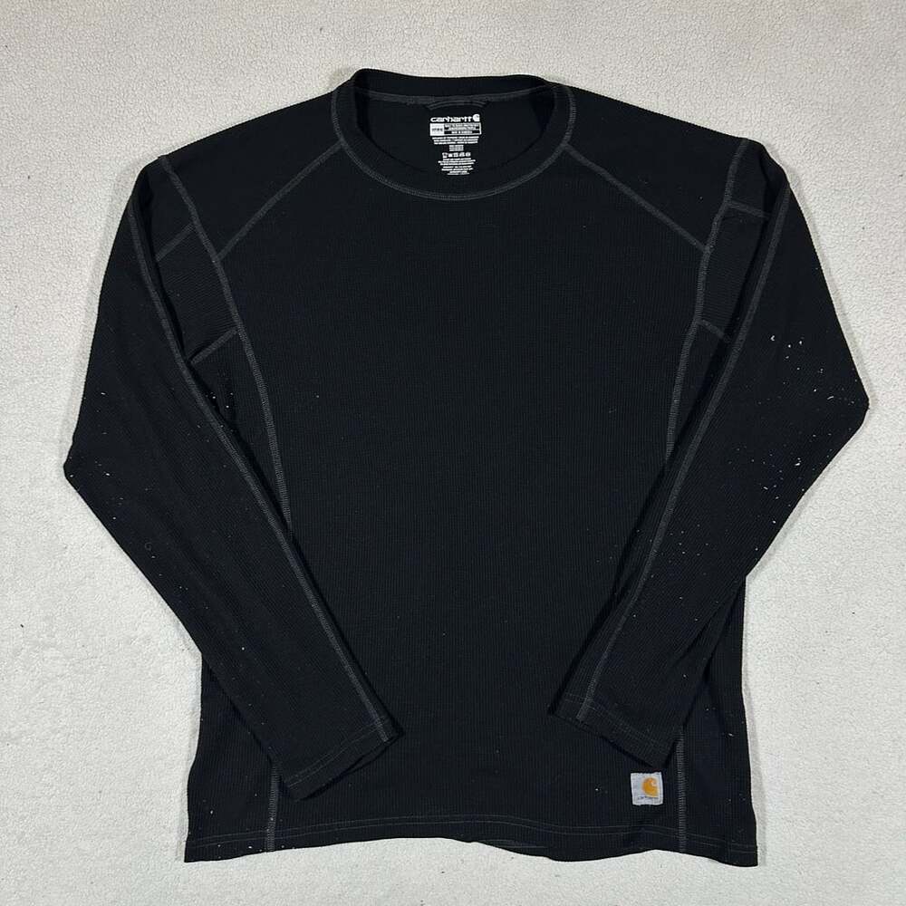 Carhartt Force Black Thermal Waffle Long Sleeve Base Layer Shirt Men's XL Tall